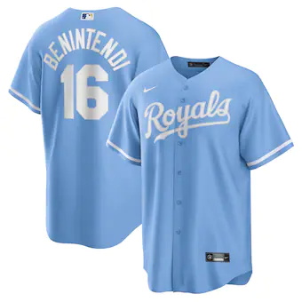 mens nike andrew benintendi light blue kansas city royals a